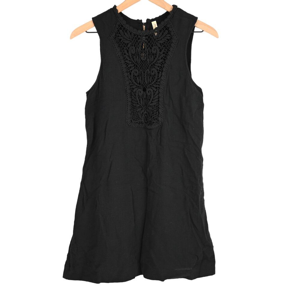 Free People Lace, Back Button Up, High Neck Dress Small